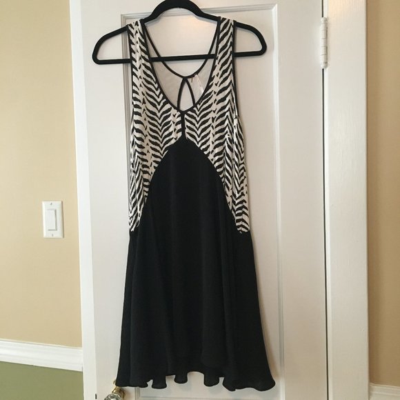 Free People Black/White Zebra Swing Dress - Picture 1 of 3